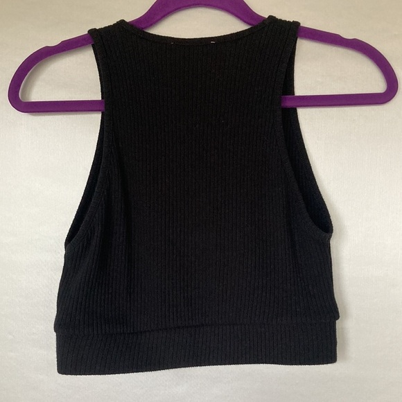 Zara Black Knit Crop Top Size M - Picture 3 of 7